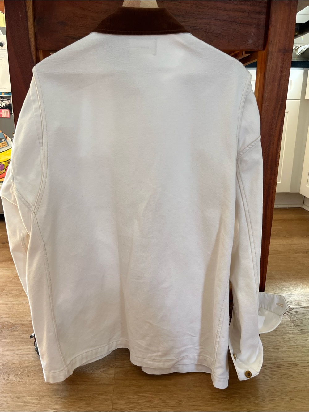 Doen Cream Canvas Utility Jacket with Brown Corduroy Collar - Picture 3 of 3